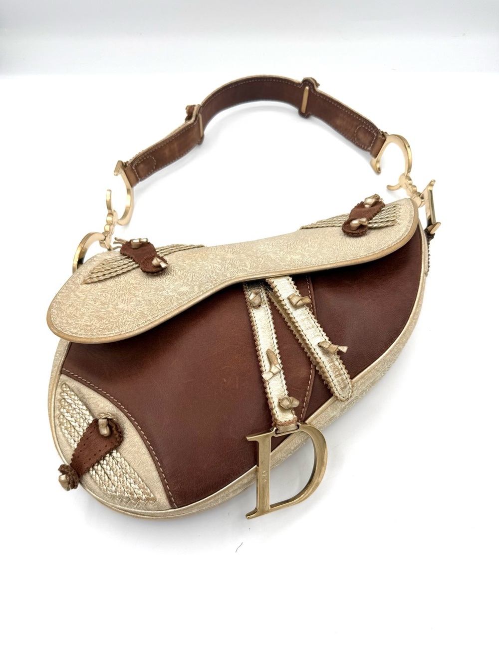 Dior Limited Edition Galliano Western Saddle Bag with 'D' Charm